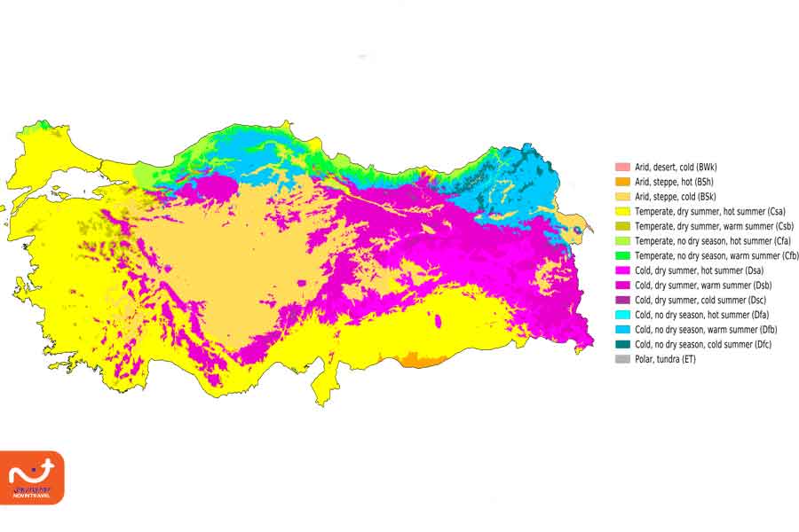 نقشه آب و هوای ترکیه