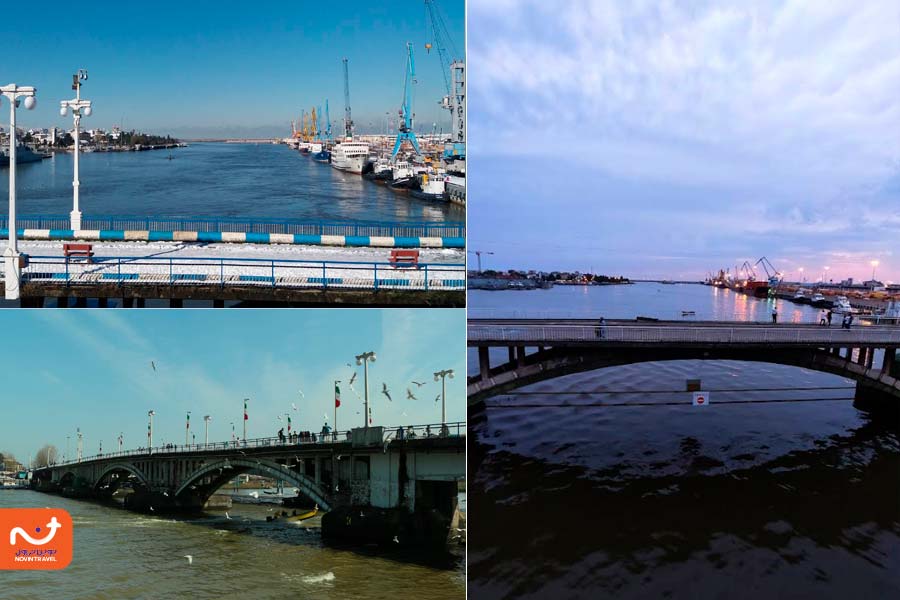 پل غازیان، از جاهای دیدنی بندر انزلی در شب