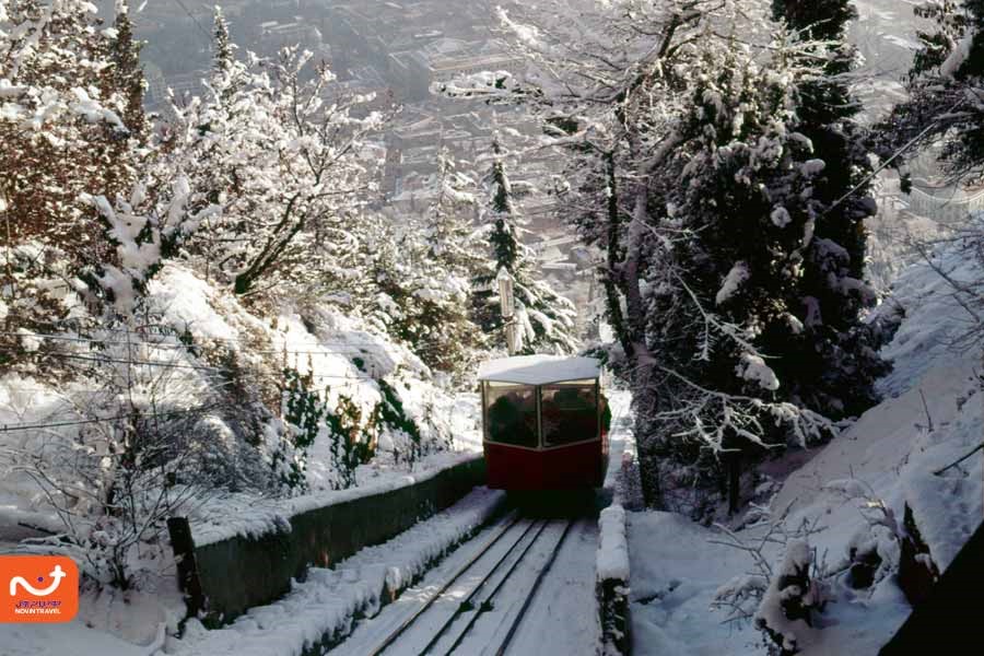 تصویر فونیکولار تفلیس در زمستان