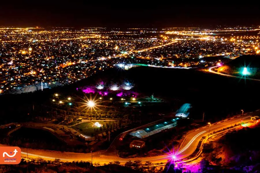 مجموعه تفریحی عینالی در شب؛ از جاهای دیدنی تبریز