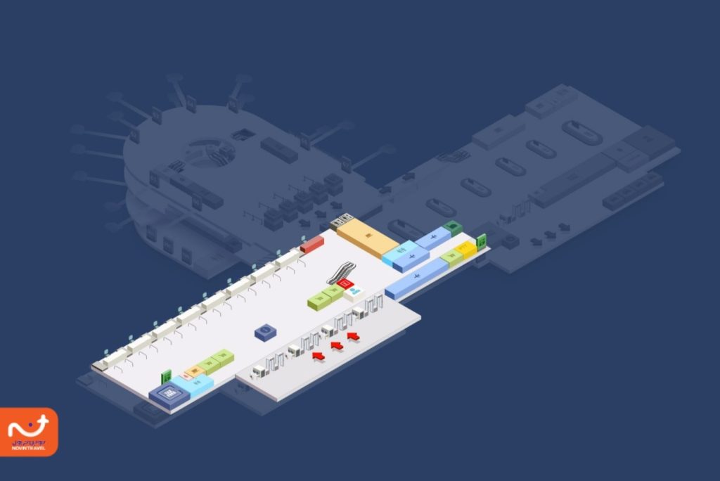 نقشه ترمینال دو فرودگاه آنتالیا که در هنگام خروج از آن استفاده می‌کنید