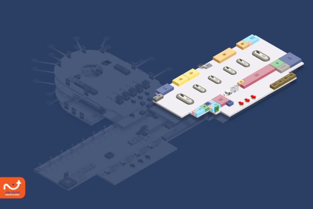 نقشه طبقه همکف ترمینال دو فرودگاه آنتالیا که در هنگام ورود از آن استفاده می‌کنید