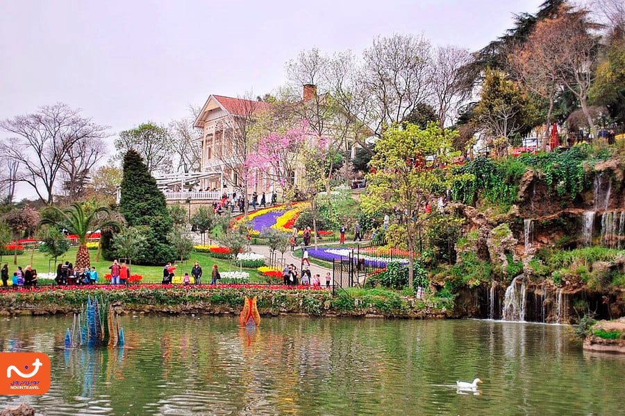 برکه زیبا در نزدیکی عمارت زرد پارک امیرگان