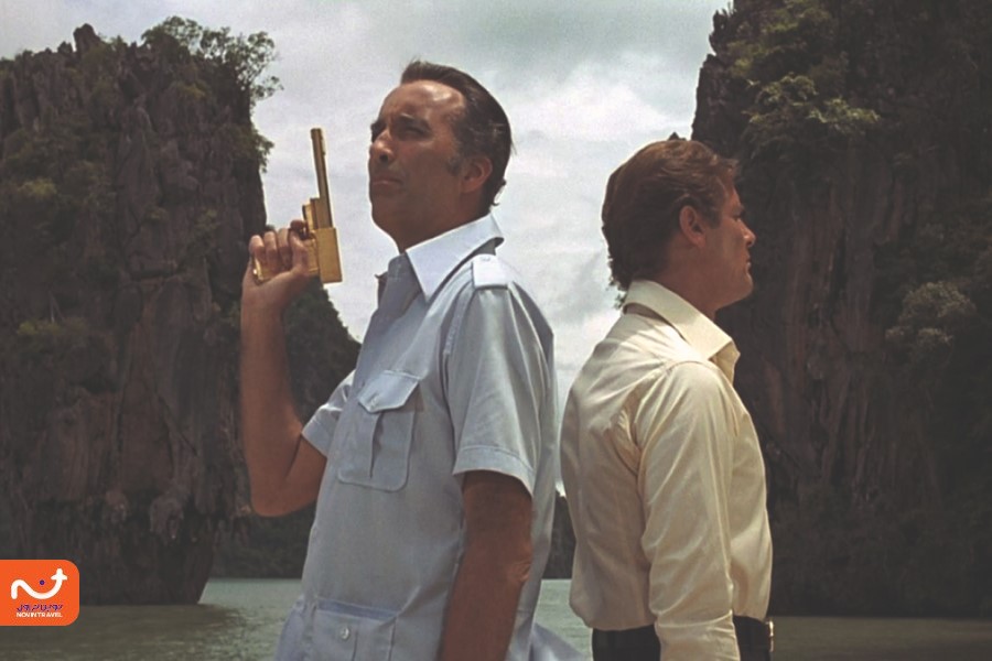صحنه مبارزه در جزیره جیمز باند هنگام فیلمبرداری از فیلم مردی به تفنگ طلایی