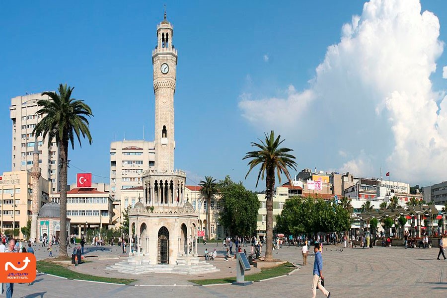 تصویر برج ساعت ازمیر در روز