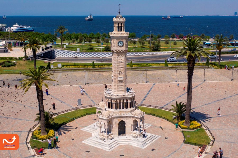 برج ساعت ازمیر ترکیه از نمای بالا