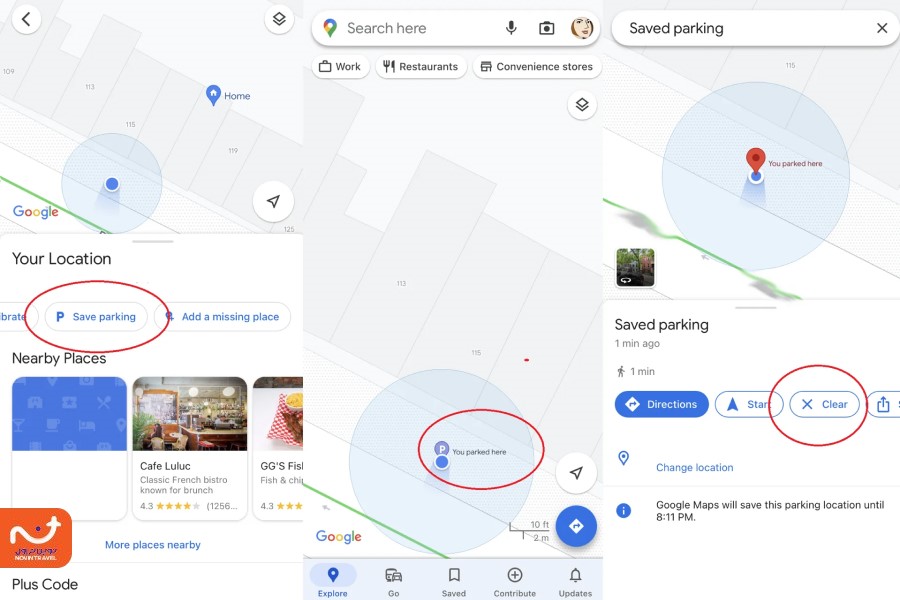 یکی از تنظیمات کاربردی گوگل مپ، ذخیره کردن محل پارک خودرو است.