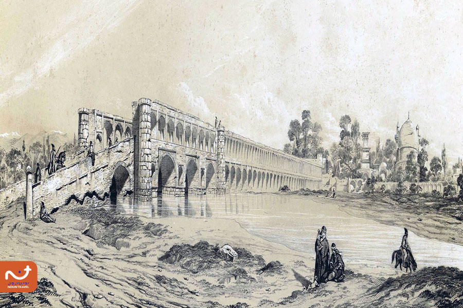 سی ‌و سه ‌پل در زمان محمدشاه قاجار اثر اوژن فلاندن