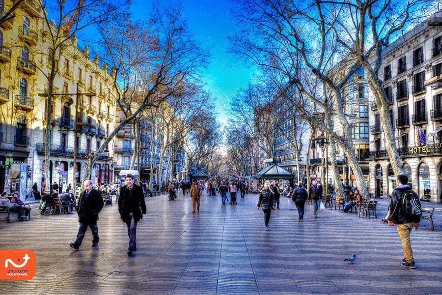 خیابان رامبلا در بارسلونا اسپانیا