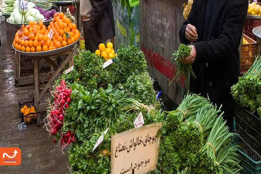 خرید سبزی محلی شمال از بازار بزرگ رشت